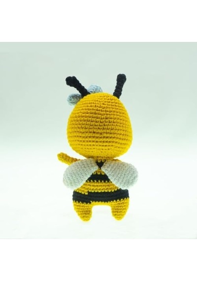 Amigurumi Arı Figür 14 Cm El Yapımı Pamuk İp Örgü Dekoratif Obje