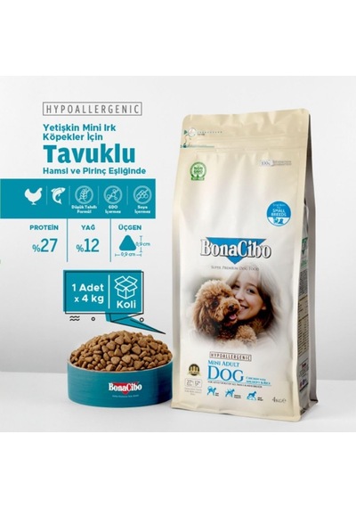 Mini Irk Yetişkin Köpek Kuru Maması Tavuklu 4 Kg Hipoalerjenik