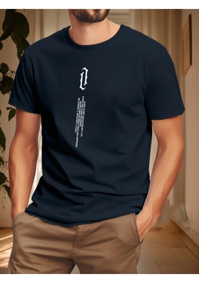 Unisex Aleman Rapero Baskılı Tasarım Tshirt Lacivert