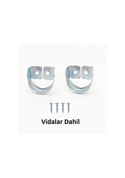 Yuvarlak Gardrop Askı Aparatı Flanş 2 Adet + Vida