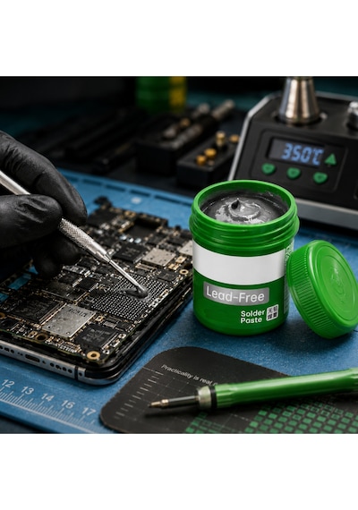 Kurşunsuz Krem Lehim Pastası - Lehim Macunu Smd Bga Anakart Tamir Solder Paste 40 Gr