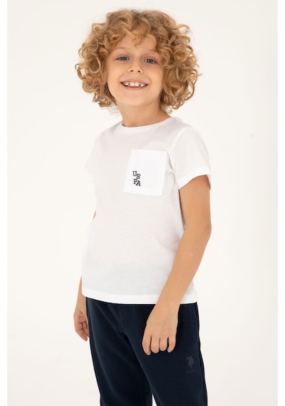 U.S. Polo Assn. Erkek Çocuk Beyaz Bisiklet Yaka Tişört 50298096-VR013 U.S. Polo Assn. Erkek Çocuk Beyaz Bisiklet Yaka Tişört 50298096-VR013