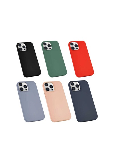 Apple Uyumlu iPhone 13 Pro Max Uyumlu Zore Silk Silikon-kırmızı -
