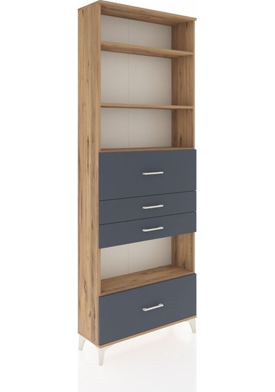 Arges Dolap 4 Raflı 4 Çekmeceli 88x30x243 Çam-antrasit Atlas Çam Arges Dolap 4 Raflı 4 Çekmeceli 88x30x243 Çam-antrasit Atlas Çam