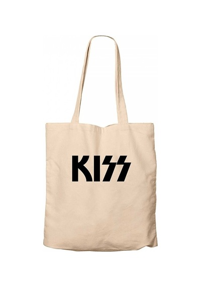 Kiss Logo 2 Krem Kanvas Bez Çanta Krem