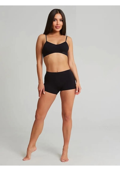 Mistirik Moncorno Model Iz Yapmayan Sıkılaştırıcı Comfort Seamless Spor Boxer Siyah Renk Siyah