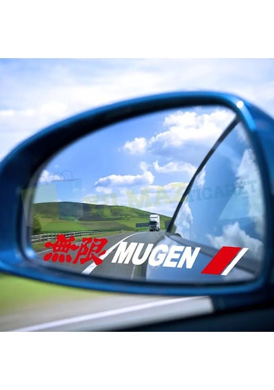 Honda Mugen Logo Kapı Kolu Jant Ayna Oto Sticker Yapıştırma 4 Ad 13 Cm-Kırmızı Renkler Sabittir