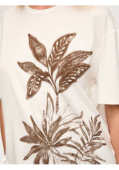 Faik Sönmez Resort Önü Taş Ve Baskı Detaylı Bisiklet Yaka Tshirt S26tsh104 Us26tsh10473 Ekru Faik Sönmez Resort Önü Taş Ve Baskı Detaylı Bisiklet Yaka Tshirt S26tsh104 Us26tsh10473 Ekru