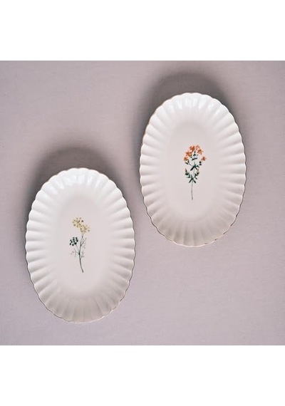 Porselen Tiny 2 Parça 24 Cm Kayık Tabak Açık