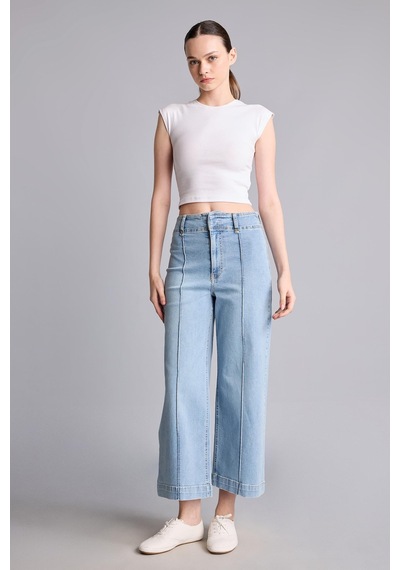 Defacto Culotte Yüksek Bel Pantolon I1913ax26aunm85 İndigo-nm85