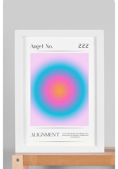 Angel No 222 Alignment Çerçeveli Tablo Melek Sayıları Hizalamak Aura Enerji Renkleri