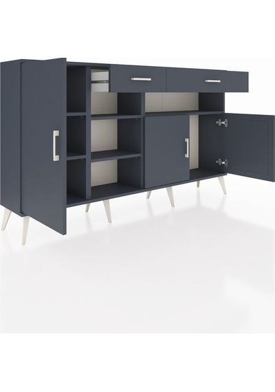 Arges Konsol 5 Raflı 2 Çekmeceli 3 Kapaklı 176x30x99 Antrasit-antrasit Antrasit - Antrasit Arges Konsol 5 Raflı 2 Çekmeceli 3 Kapaklı 176x30x99 Antrasit-antrasit Antrasit - Antrasit