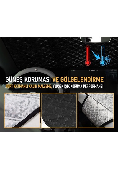 Ayrex Haegs Araba Ön Cam Koruma Örtüsü, Termal Araç Güneşlik, Oto Buzlanma Önleyici, Cam Kar Örtüsü, Ağır H Genel