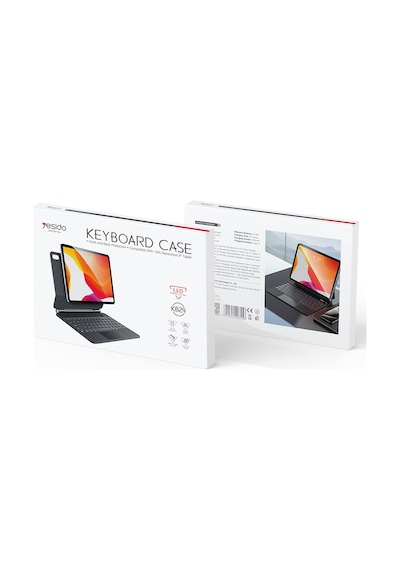 Apple Uyumlu iPad Pro 12.9 5. Nesil 6. Nesil Klavye Magic Keyboard Touchpad Q Akıllı Klavyeli Kılıf -ışıklı