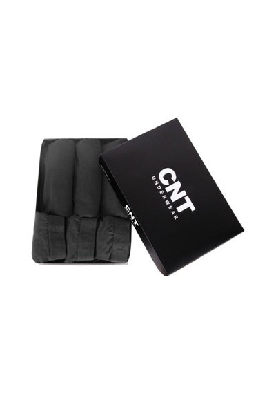 Cnt Erkek 3'lü Atlet Boxer Takım Premium Kutulu Siyah Siyah