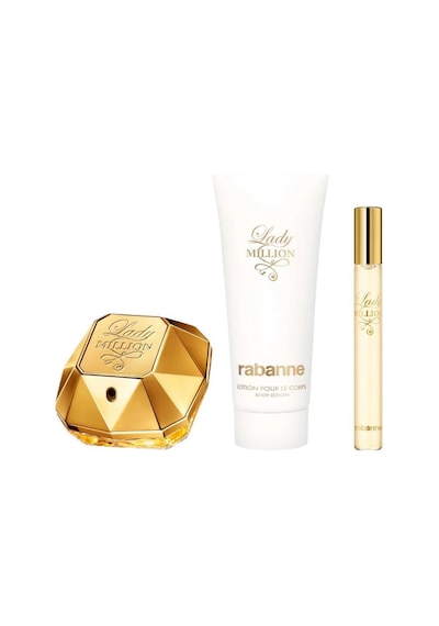 Paco Rabanne Lady Million Edp 50 Ml + Edp 10 Ml + 100 Ml Body Lotion Kadın Parfüm Seti Çiçek - Meyve