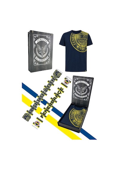 Fenerium Fenerbahçe Erkek Trıbun Halftone Logolu Tshırt Şal Lazer Kutulu Lacivert
