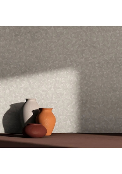 Adawall Muse Koleksiyonu- 25109-4 Koyu Vizon Dokulu Modern Duvar Kağıdı 1.06x15.6m, 16.5m² Bej