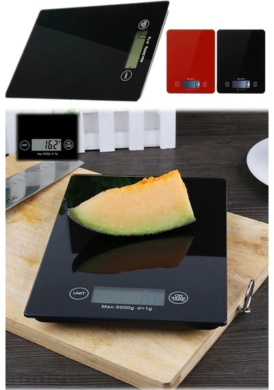 Dijital Mutfak Tartısı - 5 Kg Kapasite, 1 Gram Hassasiyet, Şık Siyah Cam Tasarım Diğer