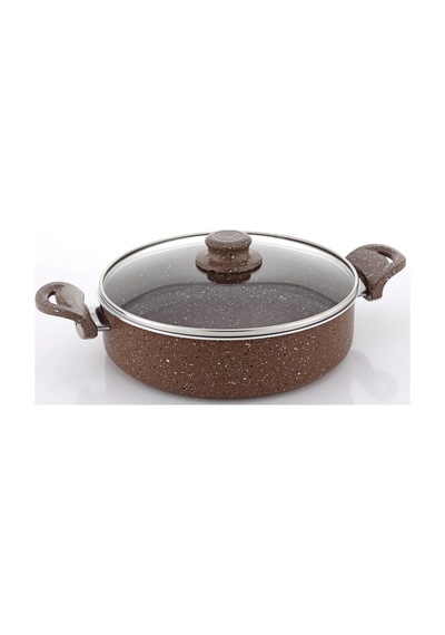 Basık Granit Tencere 26 Cm Kahverengi