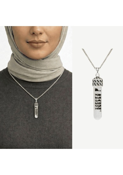 Tesbihane Zemzem Suyu Doldurulmuş 925 Ayar Gümüş Kadın Cevşen Kolye