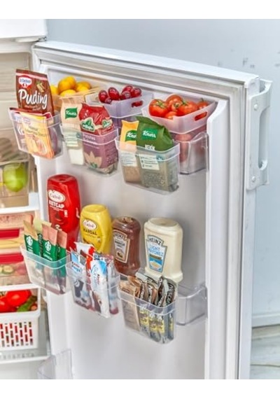 Asılabilir Buzdolabı Kapak İçi Raf Organizeri, Çok Amaçlı Mini Kutu Seti Askılı Kap 4, Şeffaf Diğer