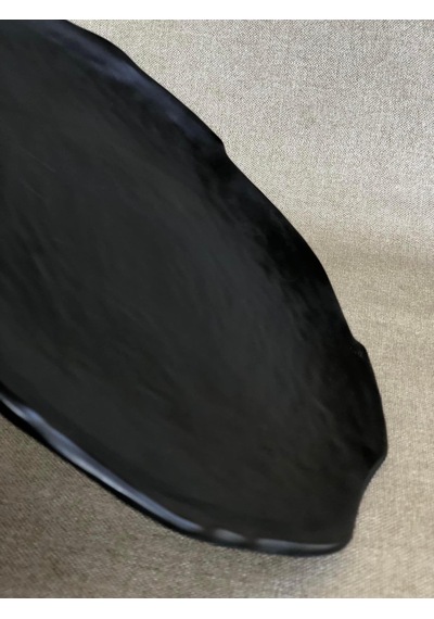 Melamin Yassı Yuvarlak Servis Tabağı Siyah 27cm - Melamin Tabak