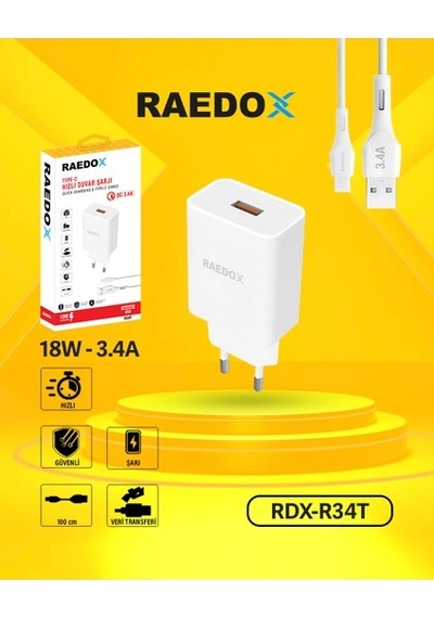 Raedox 18w 3.4a Type-c Şarjı Aleti