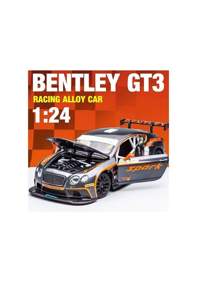 Bentley Contınental Gt3 Diecast Model Araba Bentley Gt3 Model Araba Gri 1:24 Ölçek