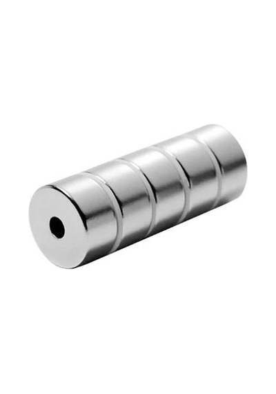 Ø23x6x10 Mm - Delikli Neodyum Güçlü Mıknatıs 4 Adet