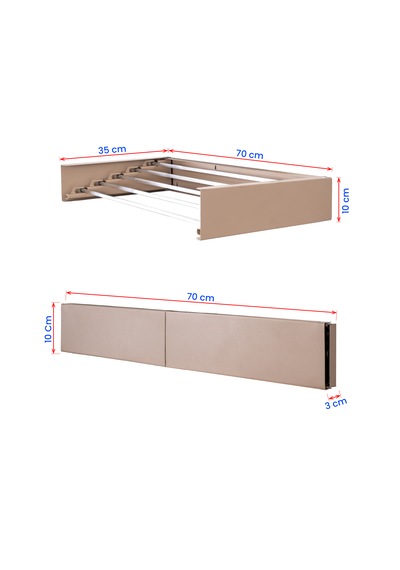 Sehpol Katlanır Çamaşır Kurutma Askılığı 70x35x10 Cm - Bej