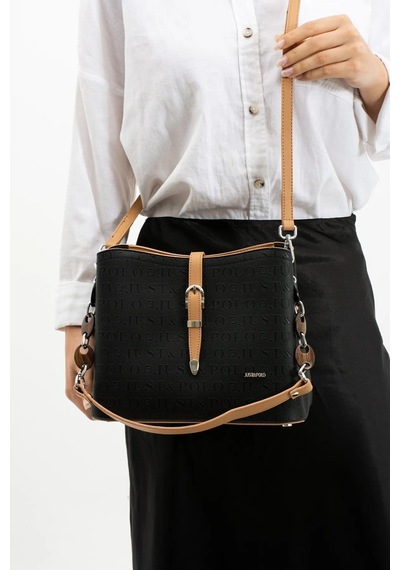 Just Polo Kadın El Ve Omuz Çantası 6011mh Siyah Camel
