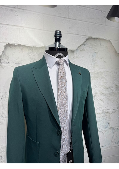 Dupont Classics Dupont Slim Fit Sivri Yaka 6 Drop Çift Yırtmaç Torba Cep Puntolu 2'li Takım Elbise Yeşil Dupont Classics Dupont Slim Fit Sivri Yaka 6 Drop Çift Yırtmaç Torba Cep Puntolu 2'li Takım Elbise Yeşil