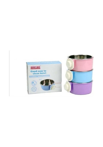 Maxi Life Melamin Gövdeli Vidalı Çelik Kedi Mama Kabı Çok Renkli