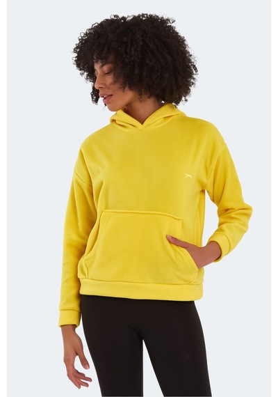 Slazenger Sassa 2 Li Set Kadın Kapüşonlu Cepli Sweatshırt Sarı - Yeşil
