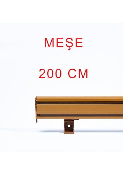 Meşe Dekoratif Perde Alüminyum Dekoratif Ray Kornişi 200 Cm