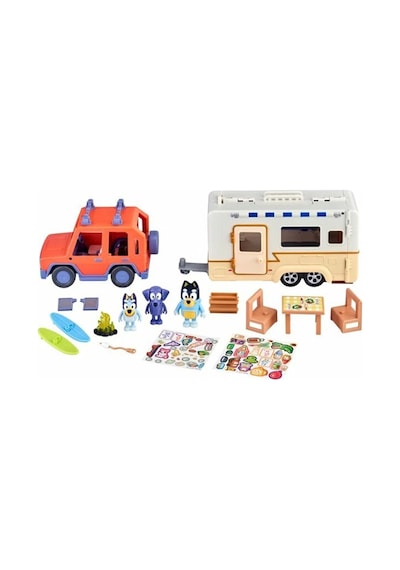 Bluey/13096 Bluey Karavan Maceraları Ve 3 Figürlü Büyük Oyun Seti