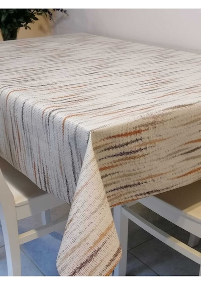 Elyaflı Pvc Muşamba - Desenli Silinebilir Masa Örtüsü 02mrl210b Kahve