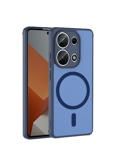 Maks Technology Redmi Note 13 Pro 4g Kılıf M-safe Şarj Özellikli Mkst Babet Kapak - Lacivert