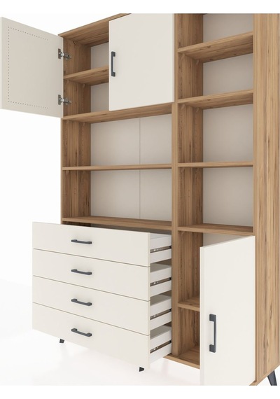 Arges Dolap 9 Raflı 4 Çekmeceli 3 Kapaklı 132x30x195 Çam-ayta... Çam Arges Dolap 9 Raflı 4 Çekmeceli 3 Kapaklı 132x30x195 Çam-ayta... Çam