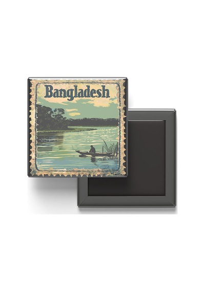 9x9 Cm Buzdolap Magnetleri - Bangladeş - Bangladesh - 2'li Pul Ve Paper Seti