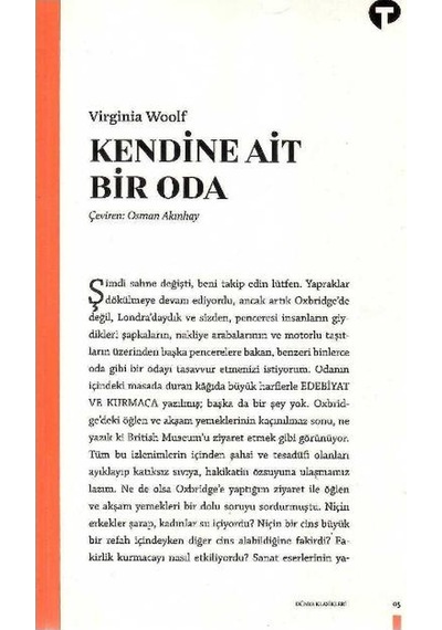 Kendine Ait Bir Oda - Virginia Woolf 1.baskı