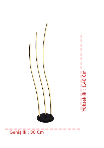 Modern 3 Lü Çubuk Led Lambader Siyah 3 Renk Şık Yerden Aydınlatma Dekoratif Tasarım 1