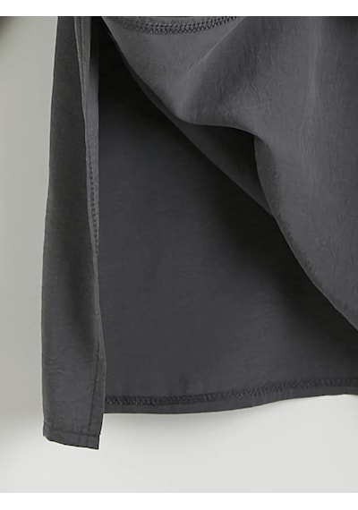 Lc Waikiki Gri Kruvaze Yaka Dokulu Modal Karışımlı Kadın Kimono