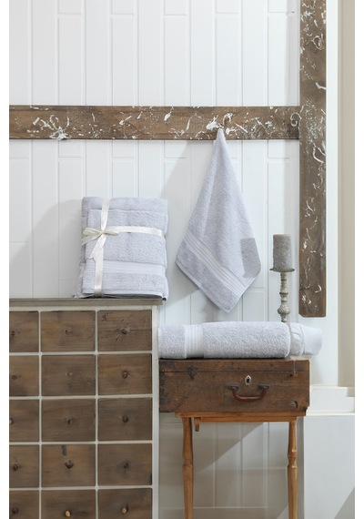 Eponj Home 2li Banyo Havlu Seti 90x160cm +50x90cm Ds A.gri A.gri
