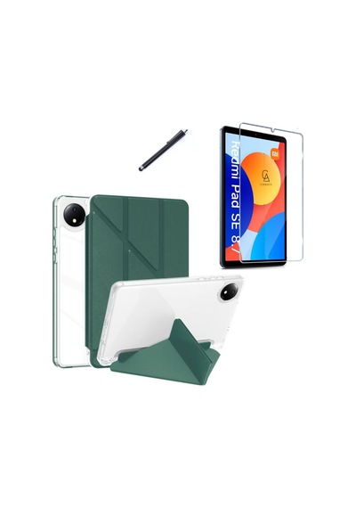 Xiaomi Redmi Pad Se 8.7 İnç Uyumlu Tri Fold Kalemlikli Tablet Kılıfı Ekran Koruyucu Kalem Seti