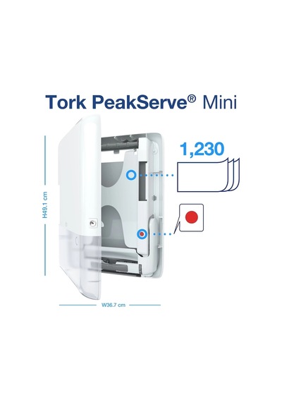 Tork 552550 Peakserve Mini Kağıt Havlu Dispanseri Beyaz Beyaz