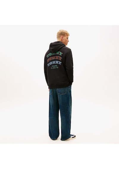 Tommy Hilfiger Jeans Regular Dollar Stack Erkek Siyah Sweatshirt Dm0dm22365