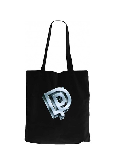Deep Purple Logo Siyah Fermuarlı Bez Çanta Gabardin