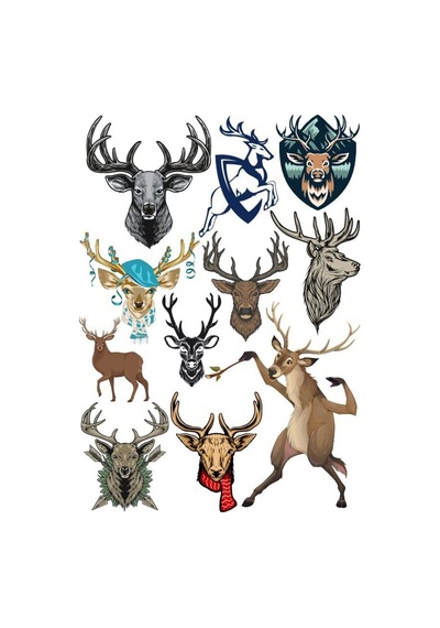 Geyik Sticker Set-2 11 Parça Telefon, Tablet, Defter, Laptop Sticker